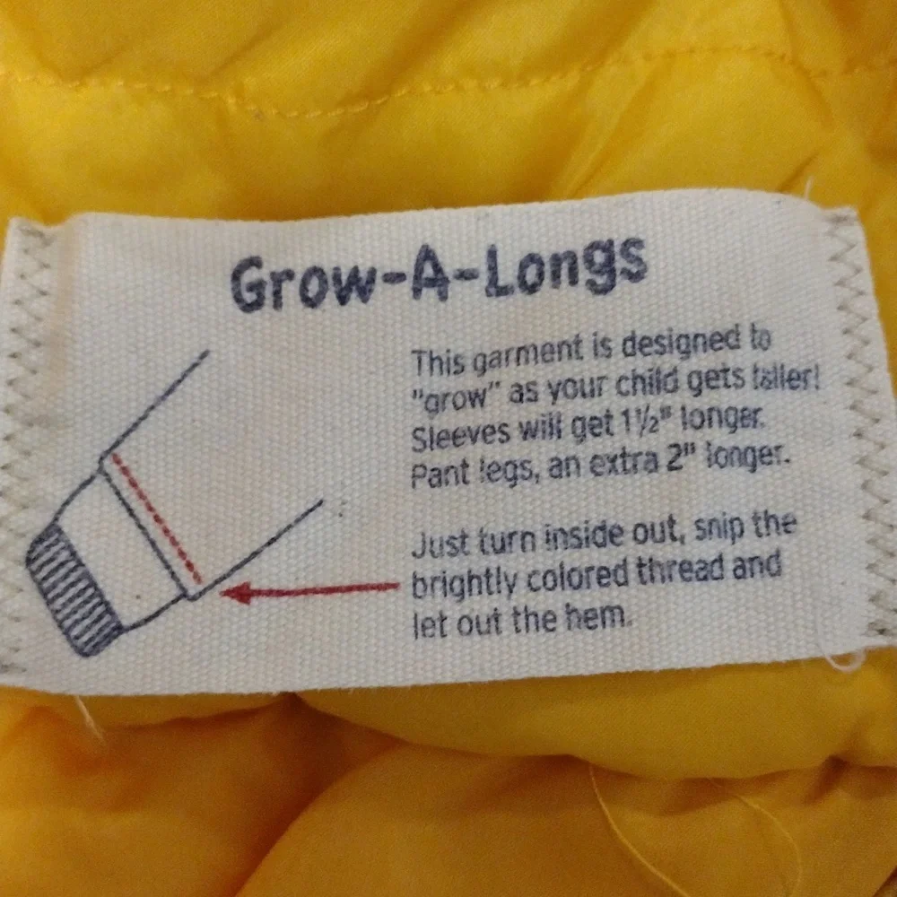 Lands End Kid's Medium 10-12 Winter Ski Coat Jacket "Grow a Longs" Red Yellow - Picture 6 of 9